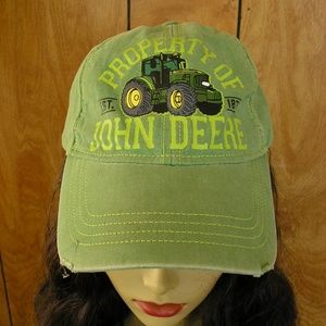 Green "John Deere" tractor cap, youth size